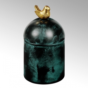 Lambert - Birdy Kerze mit Metallgefäß grün patina